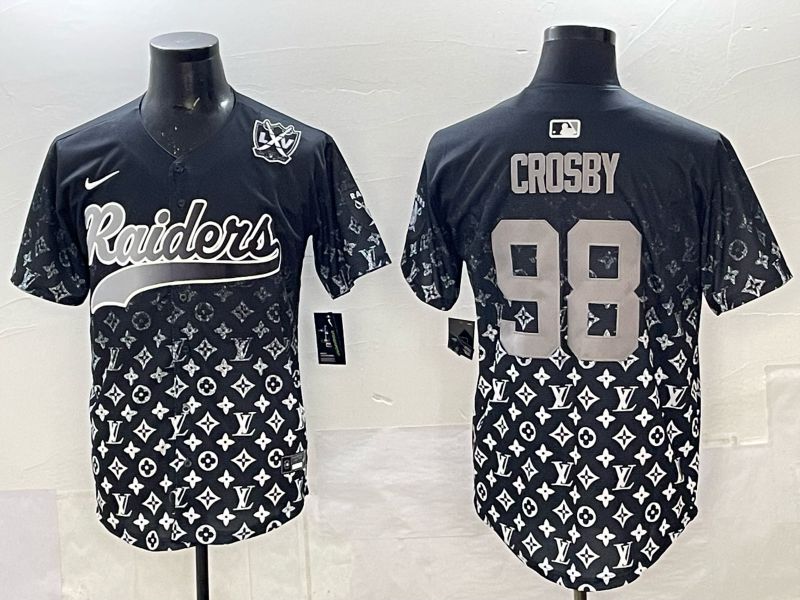 Men 2025 Nike Oakland Raiders #98 Crosby black Limited NFL Jersey 05